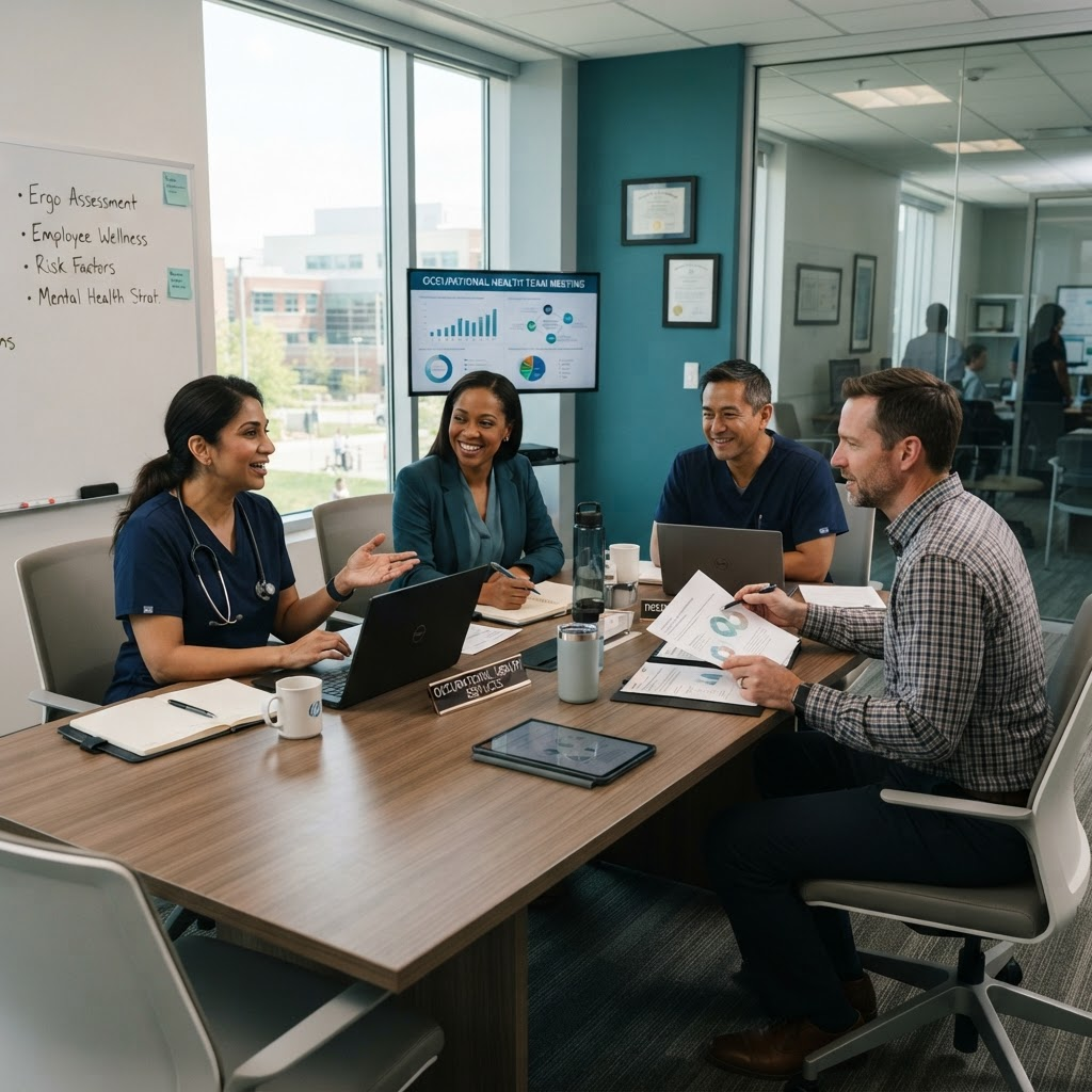 A multidisciplinary team of occupational health professionals collaborating